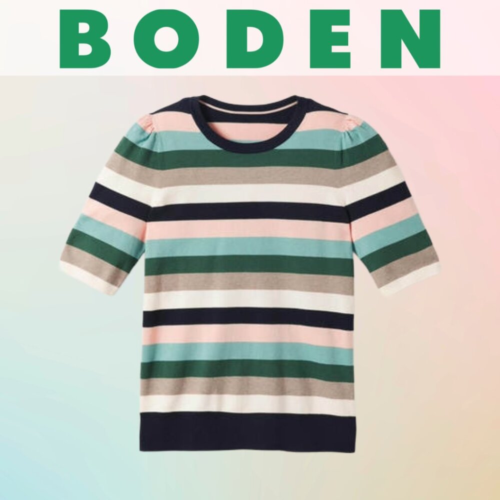 BODEN stripe short-sleeved sweater - Size M